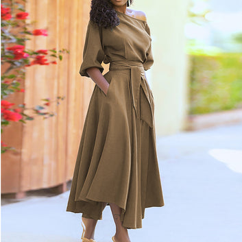 Oblique Belted Dress
