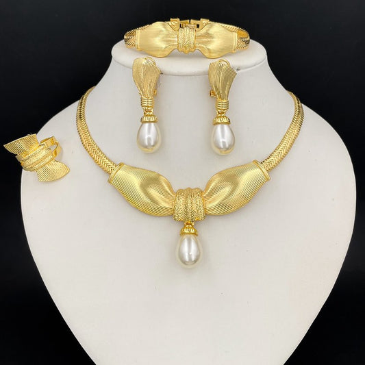 Adunola Gold Plated Wedding Jewelry Set