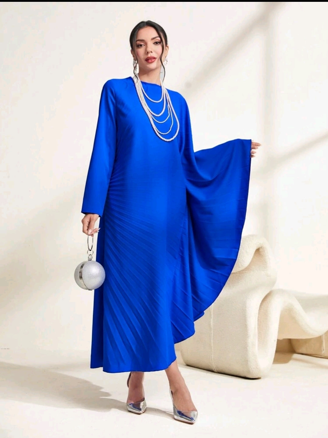 Royal Blue Kaftan with Batwing sleeve  image 3
