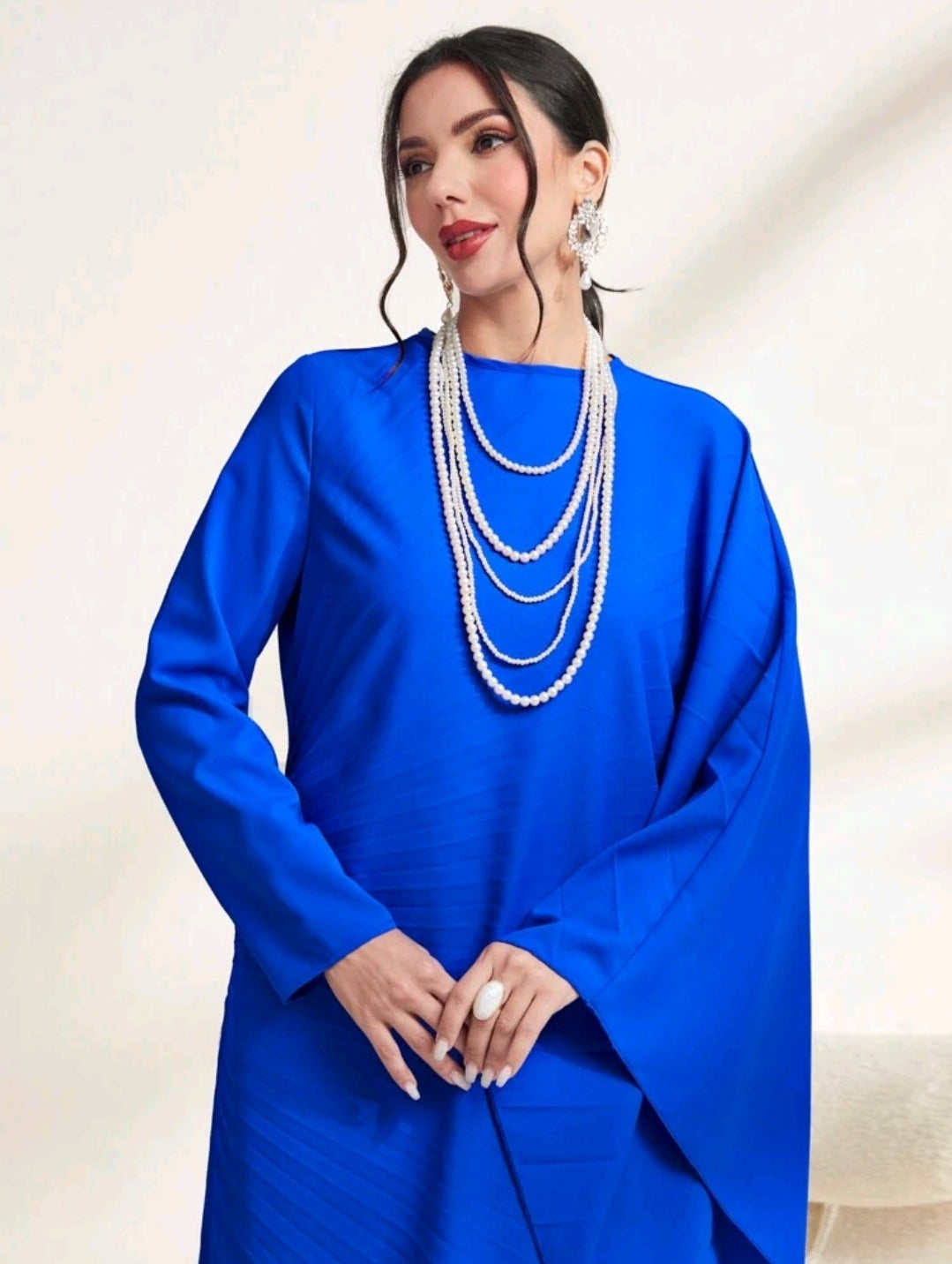 Royal Blue Kaftan with Batwing sleeve  image 5