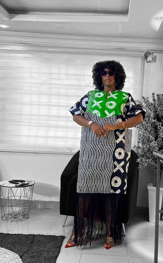 Ibukun Fringe African Print Dress