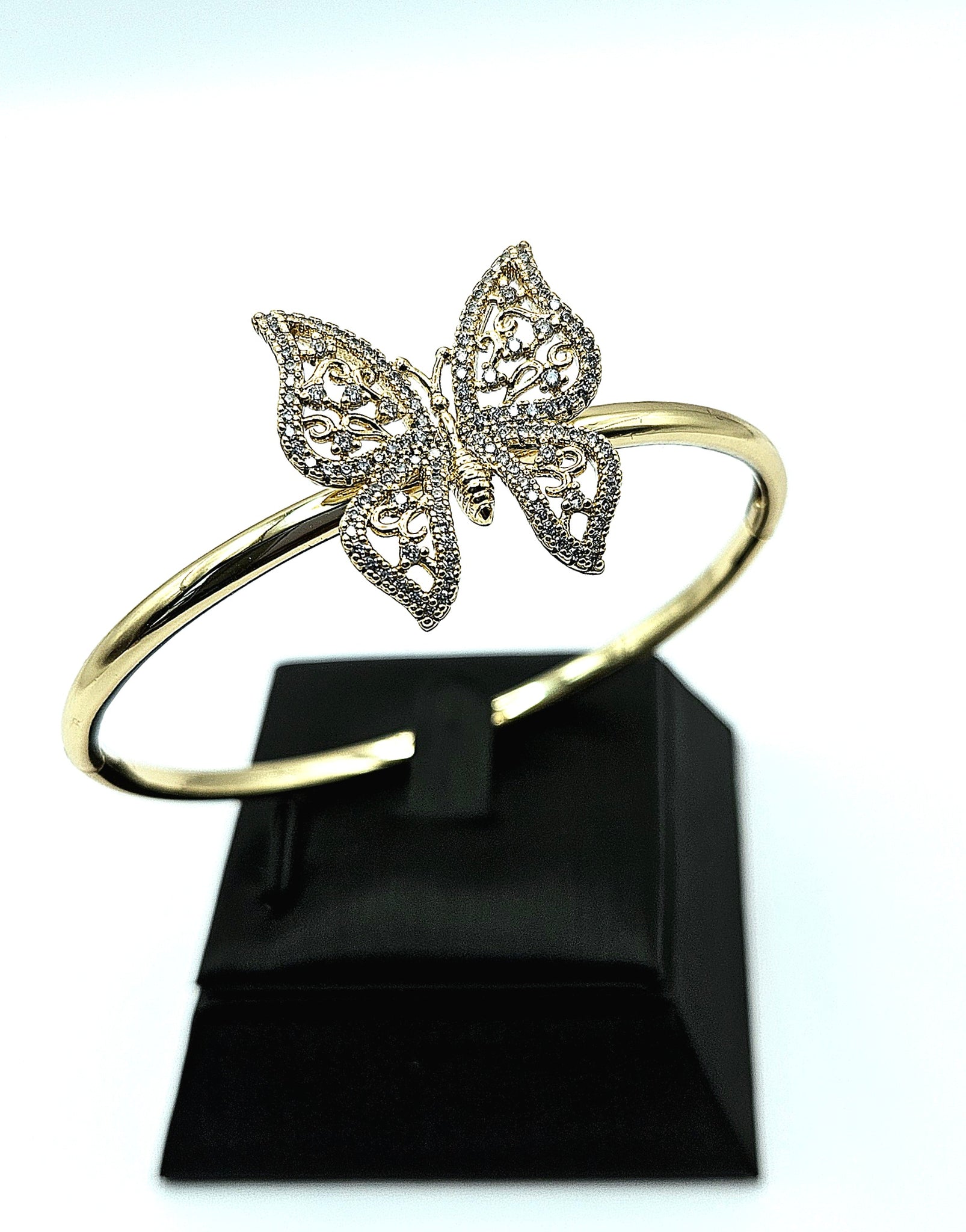 Golden Rhinestone Butterfly Bangle  image 0