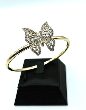 Golden Rhinestone Butterfly Bangle  image 0