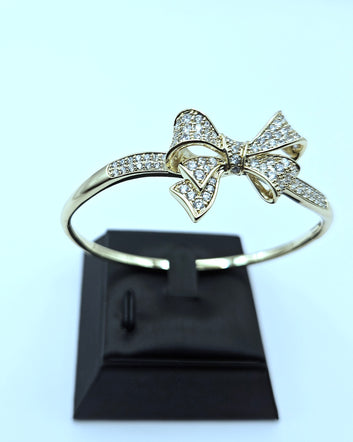 Golden Rhinestone Butterfly Bangle