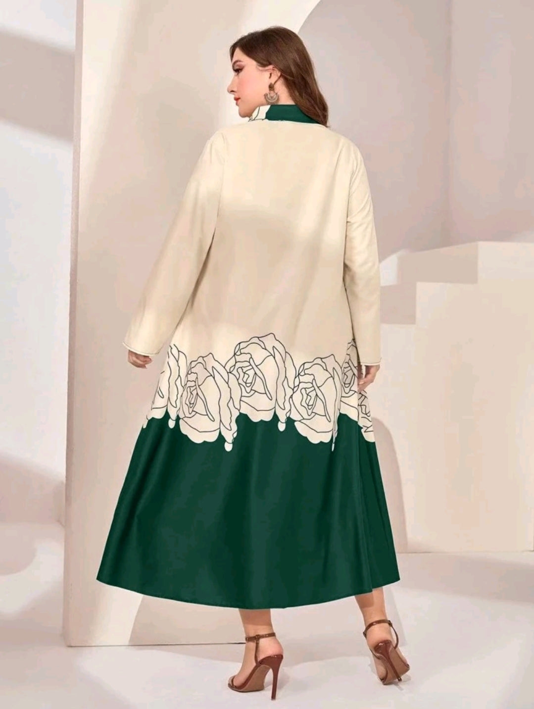  Floral Print Color Block Dress Shirt image 3