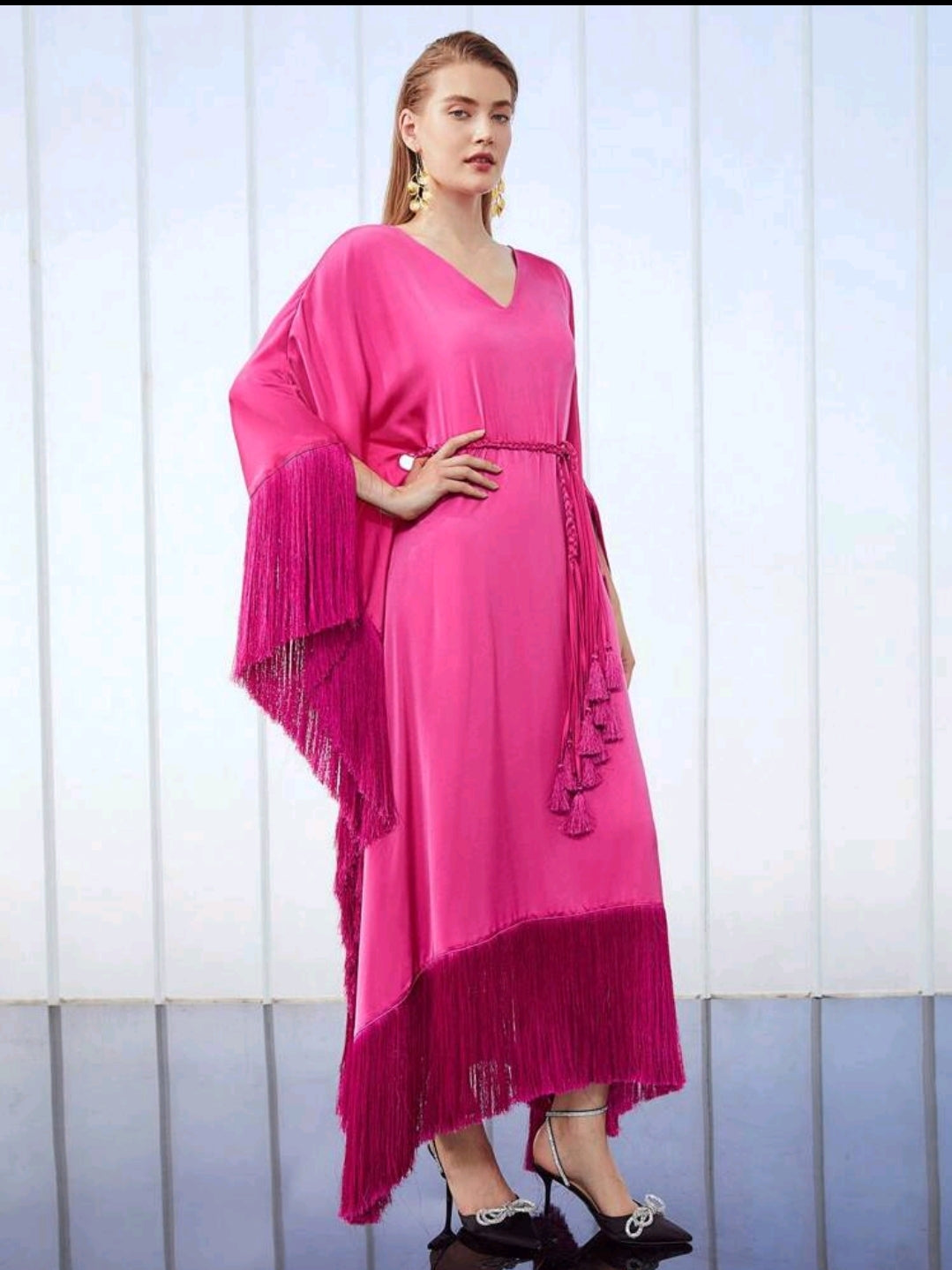 Belted Fringe Goddess Dress  image 2