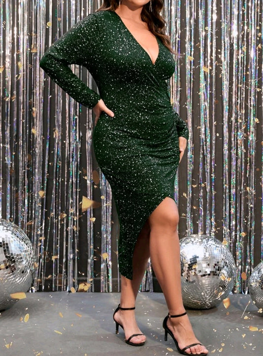 Unique Wrap Glitter Dress