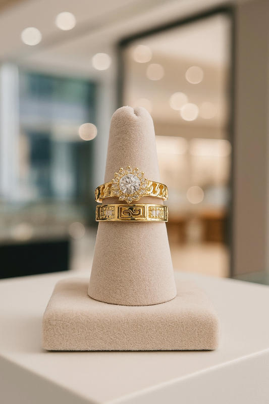 Everlasting Love Solitaire Ring – 18K Gold-Plated Engagement & Wedding Band Ring for Women