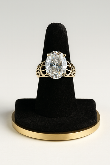 Zara Cubic Ring – Gold-Plated Cubic Zirconia Statement Ring for Women