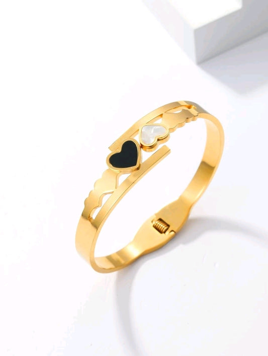 Stainless Steel Heart Bangle