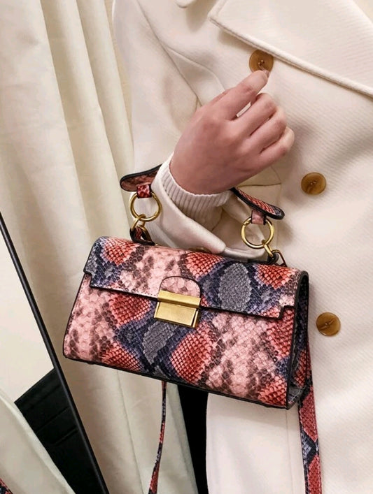 Luxury Snake Print Versatile Shoulder Crossbag