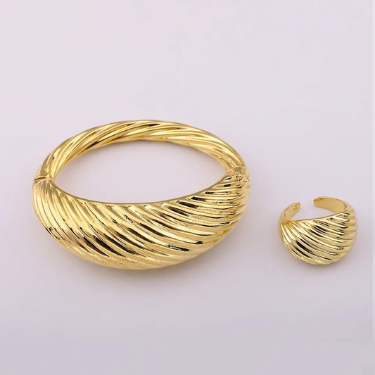 Aina Gold Plated Bangle Set
