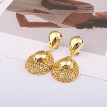 Bisola Three-Tone Gold Plated Jewelry Set – Elegant Necklace, Earrings, Bracelet & Ring for Women