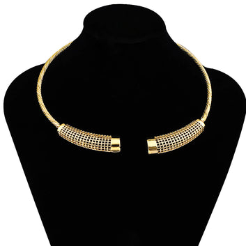 Temi Net Cord Gold Plated Jewelry Set