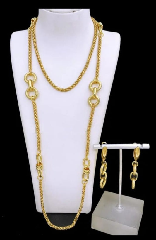 Mide Long Necklace and Earring Set