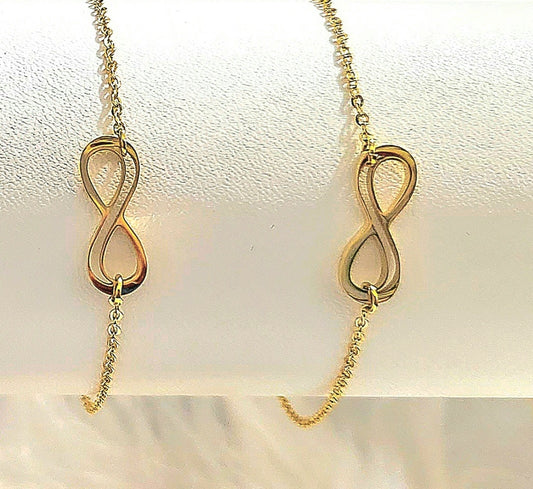 Gold One Infinity Necklace & Bracelet Minimalist