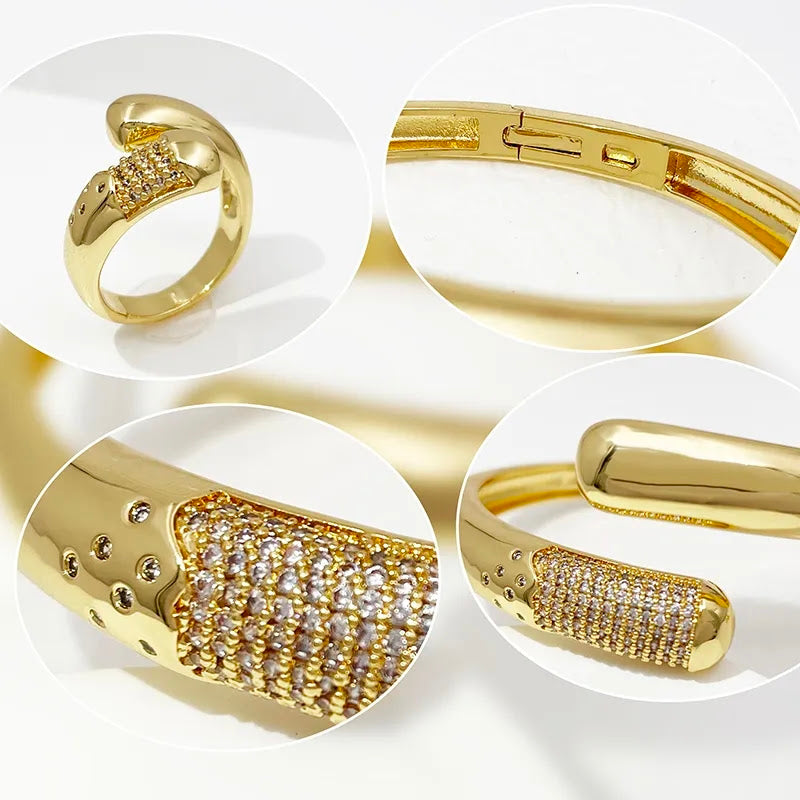 Rings, necklace, bracelet and earrings, rings, necklace, bracelet and earrings.