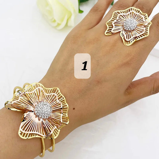 Idaya Two Tone Bangle & Ring Set
