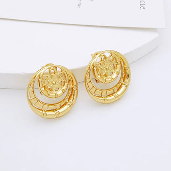 Jewel One Gold Plated Moon Round 3pcs Set