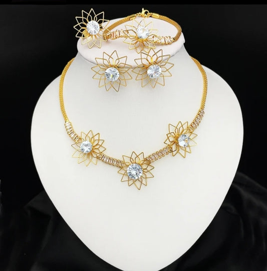 Gold Plated Gemstone Jewelry Set