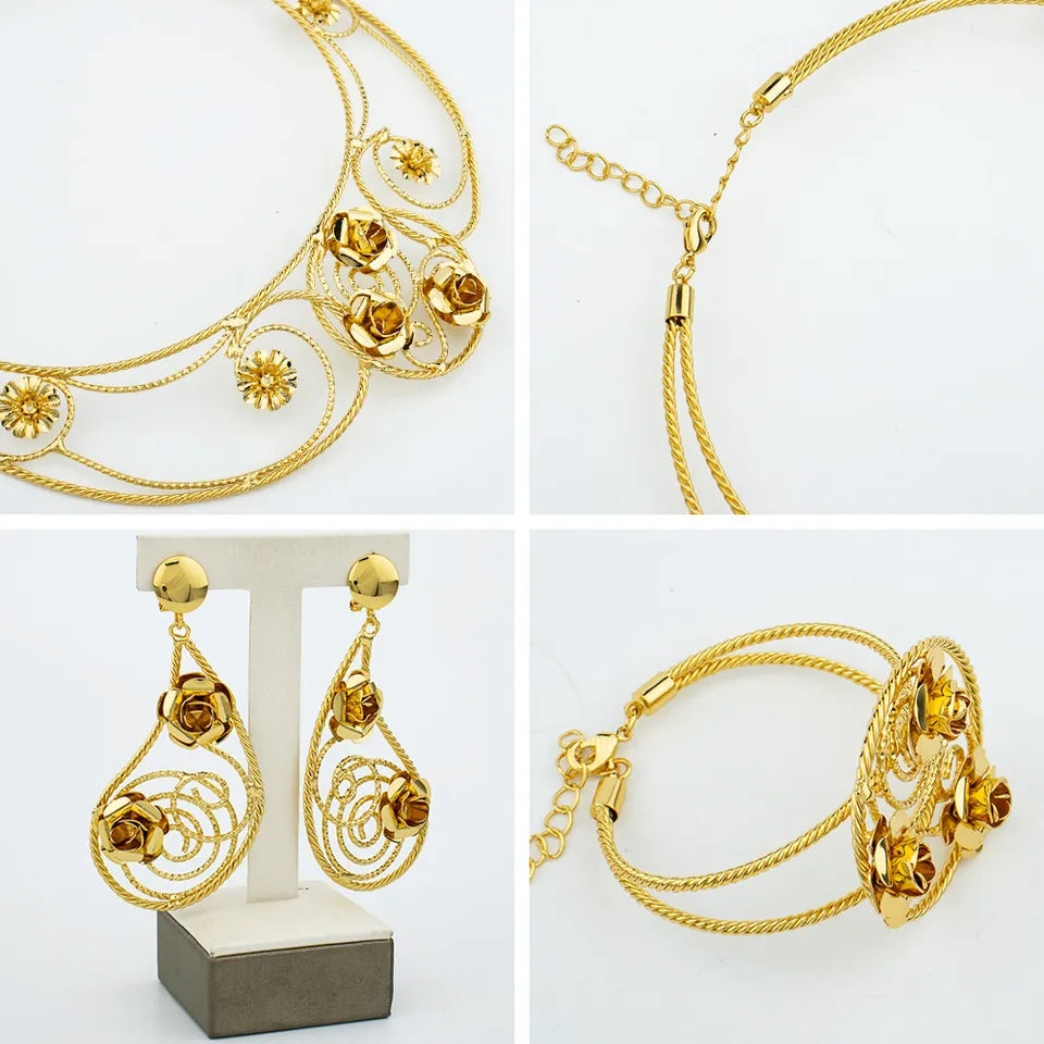 Rings, necklace, bracelet and earrings, rings, necklace, bracelet and earrings.
