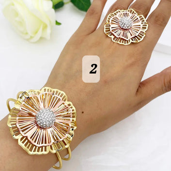 Idaya Two Tone Bangle & Ring Set