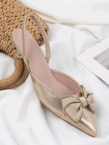Low Metallic Gold pumps
