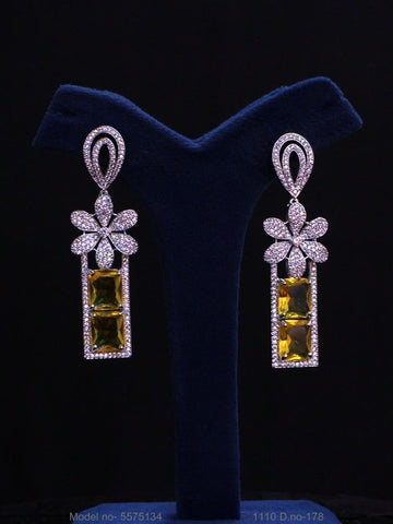Funmilayo Crystal Flower Drop Earrings for Women, Amber and Black Statement Earrings