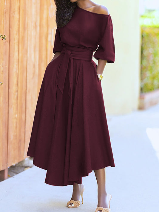 Oblique Belted Dress