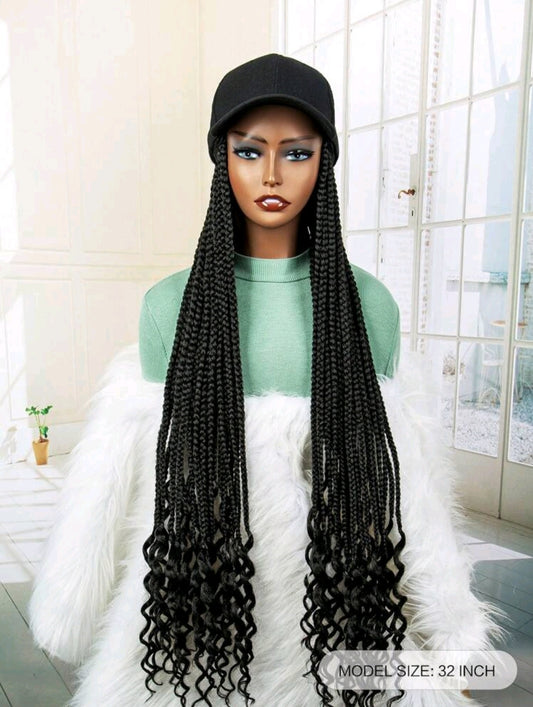 Long Braided Synthetic  Wig Hat