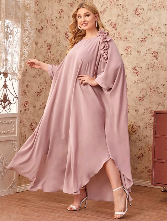 Pink Ruffle Maxi Dress