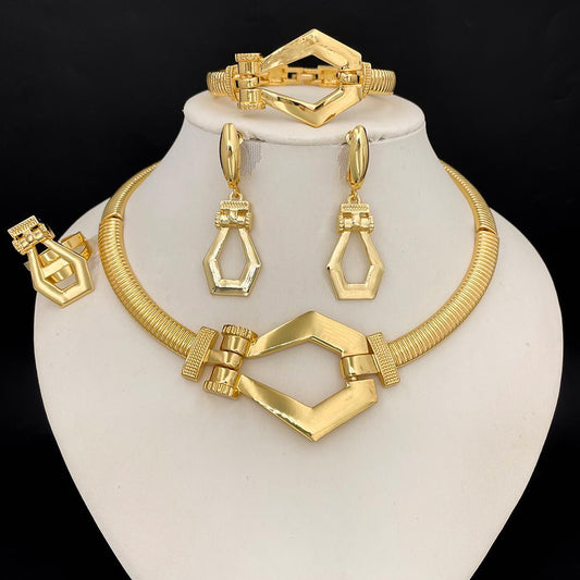 Olanma 18k Gold Plated Grace Jewelry Set