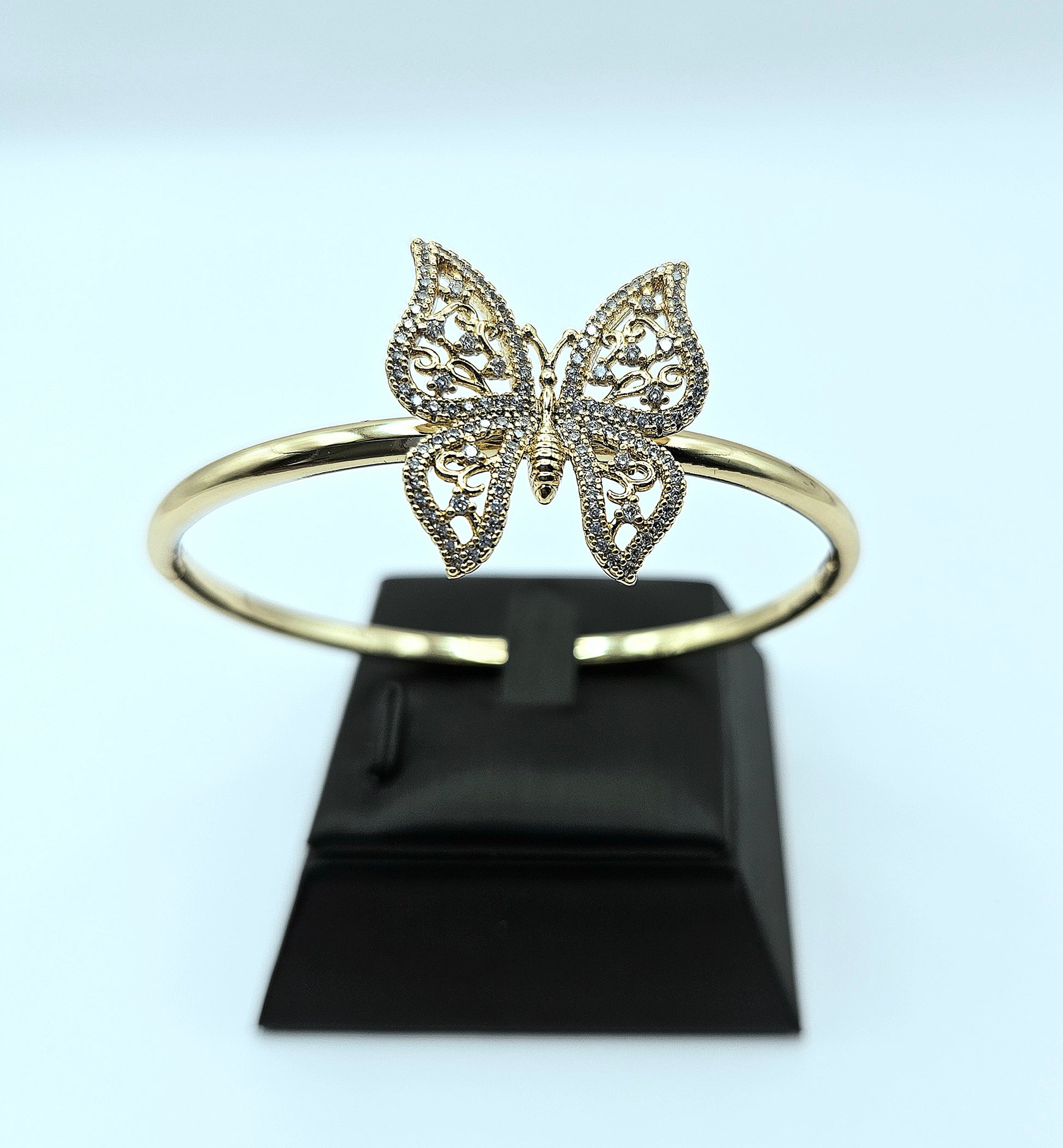 Golden Rhinestone Butterfly Bangle  image 2