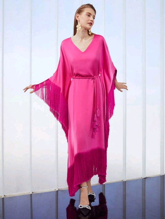 Belted Fringe Goddess Dress