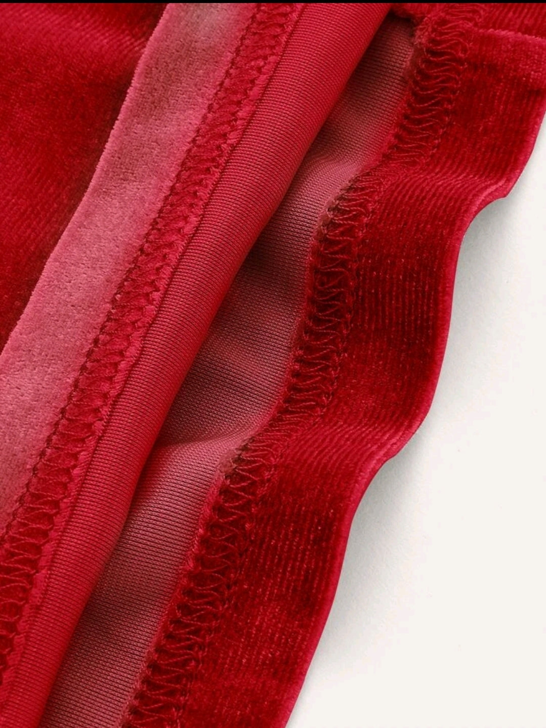 Solid Drawstring Ruched Velvet Dress image 3