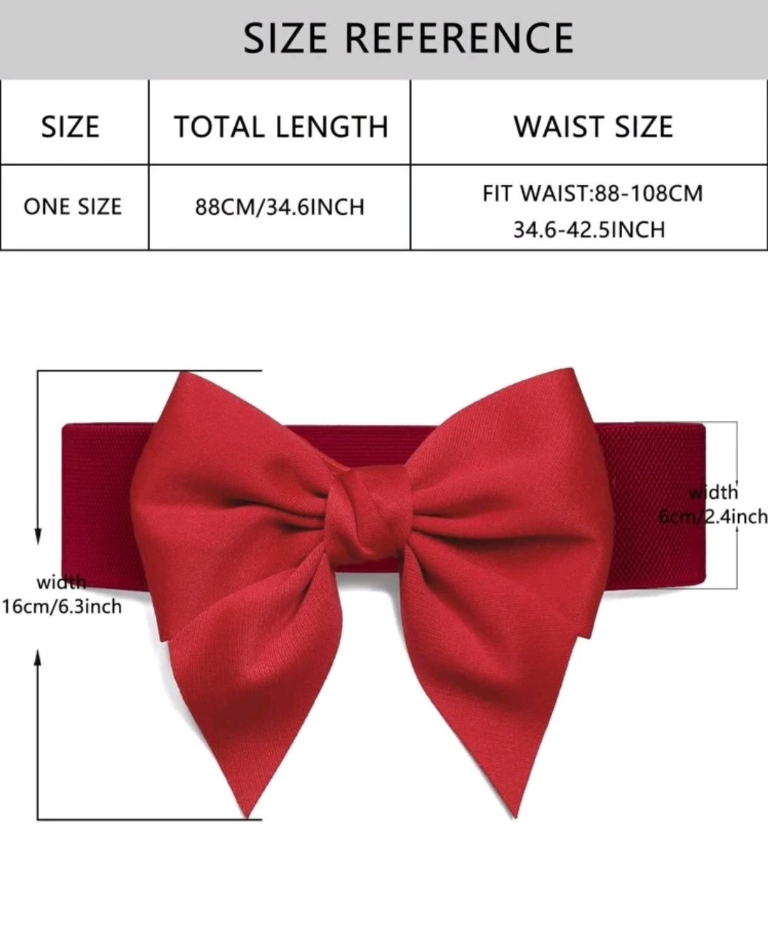 Bow Decor Elastic Waist Belt image 3