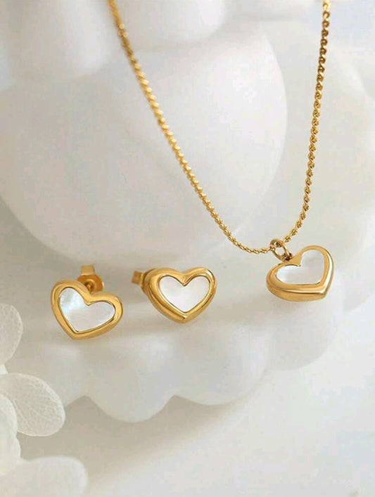 Pure Love Minimalist Non Fading Necklace & Earring set