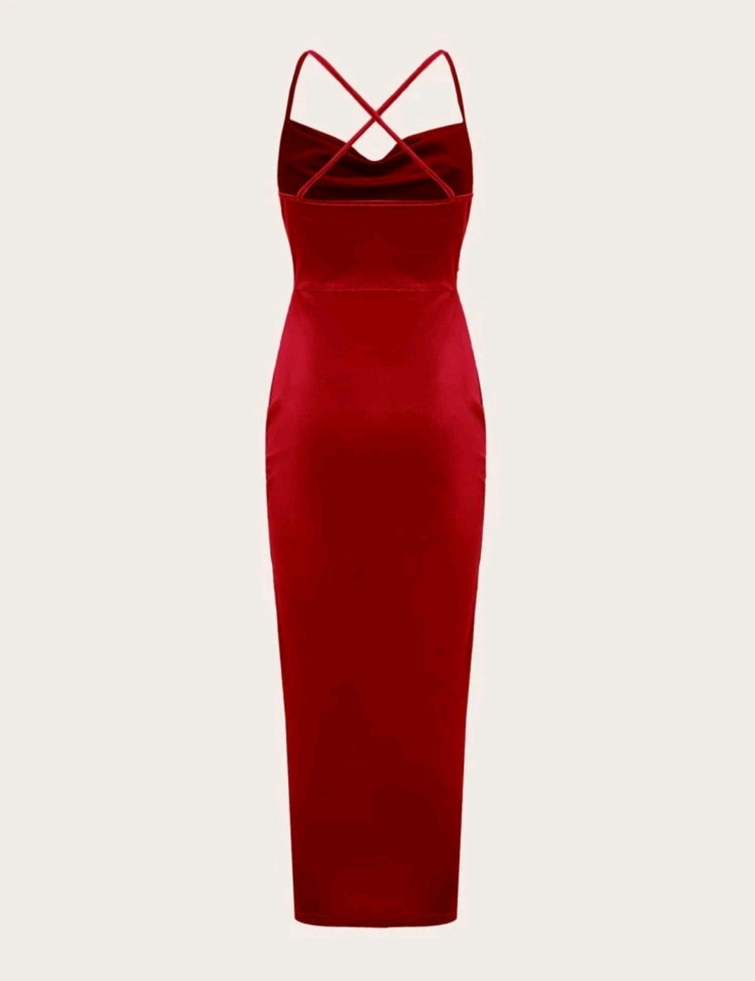 Solid Drawstring Ruched Velvet Dress image 1