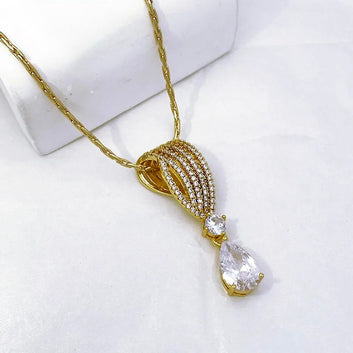 Teardrop Zirconia Necklace and Earring Set
