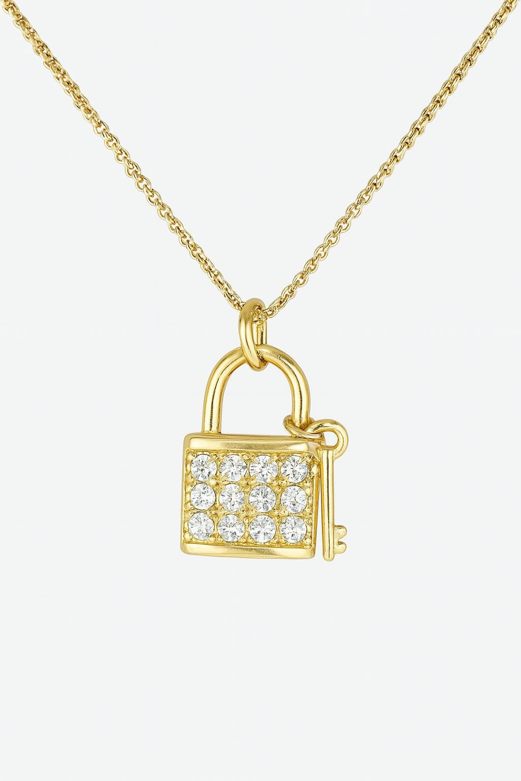 Enchanted Lock & Key Necklace | Gold-Plated Pendant for Women