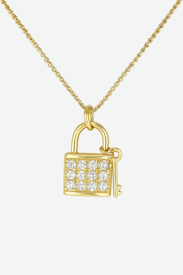 Enchanted Lock & Key Necklace | Gold-Plated Pendant for Women