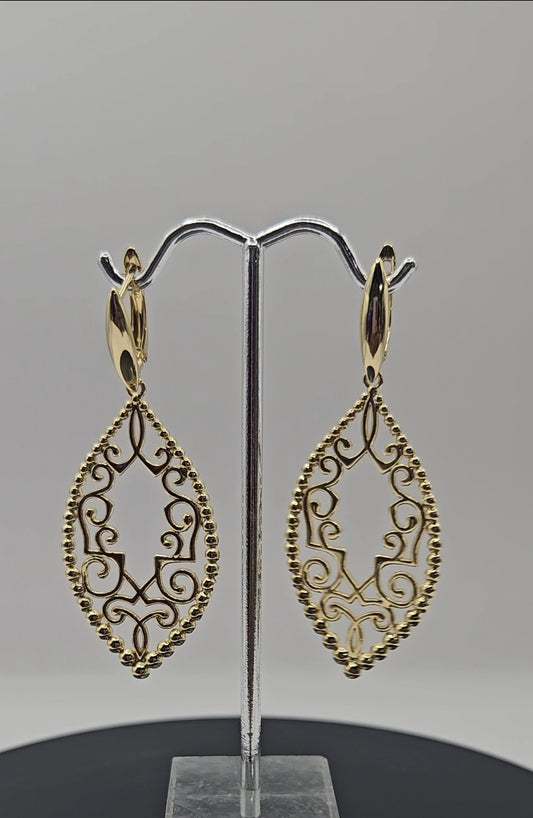 Regal Teardrop Gold Plated Statement Earrings