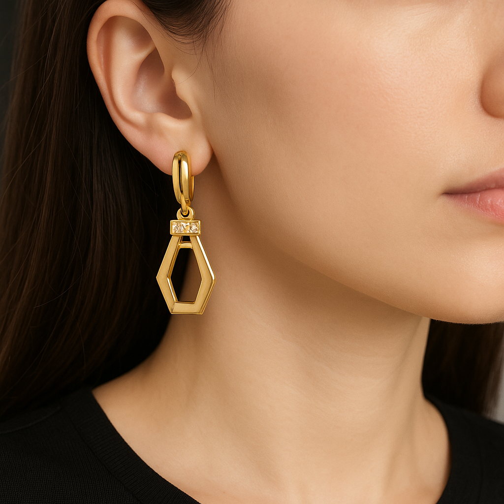 Adesewa Gold jewelry set worn by a woman